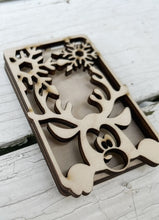 Peeking Reindeer Snowflakes Gift Card Layered Ornament
