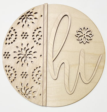 Sunburst Flower Hi Round Doorhanger