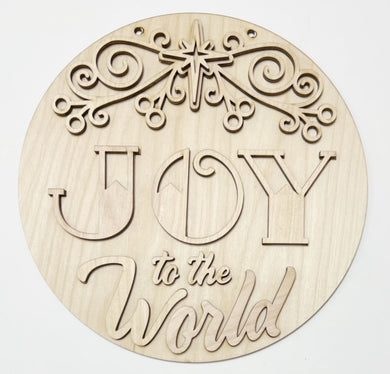 Joy to the World Round Doorhanger