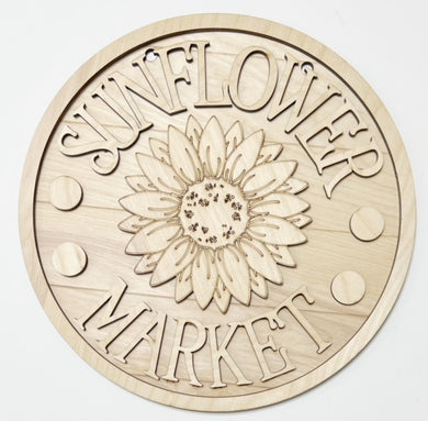 Sunflower Market Round Doorhanger