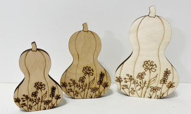Shelf Sitter Floral Gourds Set of 3