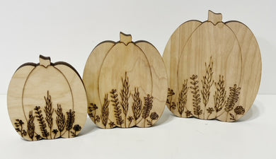 Shelf Sitter Floral Pumpkins Set of 3