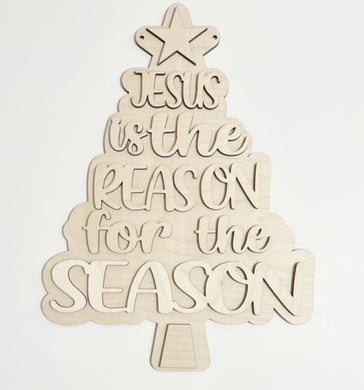 Jesus Is the Reason for the Season Christmas Tree Doorhanger