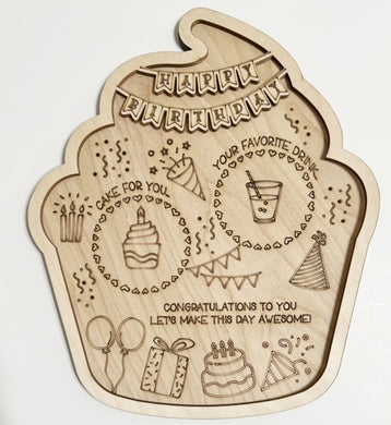 Happy Birthday Cupcake Treat Tray