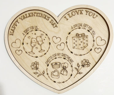 Happy Valentine's Day I Love You Heart Treat Tray