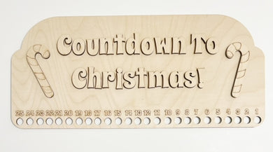 Countdown To Christmas Candy Cane Holder Rectangle Doorhanger