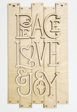 Peace Love & Joy Rectangle Doorhanger