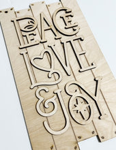 Peace Love & Joy Rectangle Doorhanger