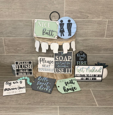 Funny Bathroom *Large Set* Tiered Tray Set