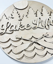 Lake Life Waves Oars Round Doorhanger