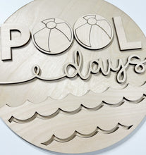 Pool Days Beach Ball Round Doorhanger