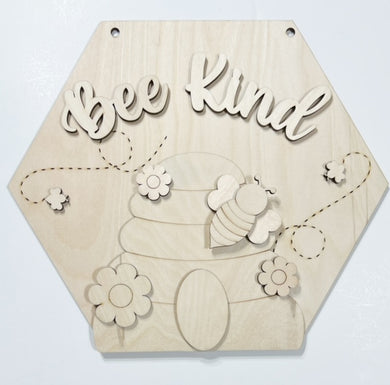 Bee Kind Honeybee Hive Doorhanger