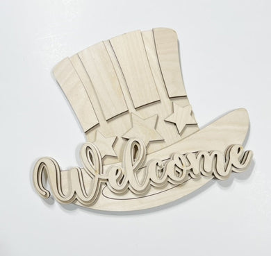 Uncle Sam Welcome Hat Doorhanger