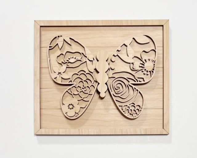Floral butterfly framed sign 10 sawdust swirls
