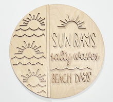 Sun Rays Salty Waves Beach Days Round Doorhanger