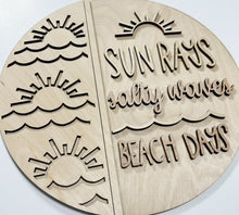 Sun Rays Salty Waves Beach Days Round Doorhanger