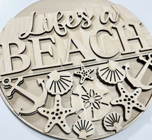 Life's A Beach Anchor Seashells Round Doorhanger
