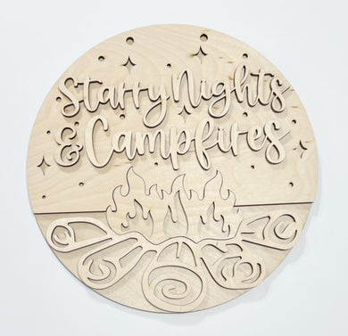 Starry Nights & Campfires Round Doorhanger