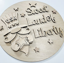Sweet Land of Liberty USA Gnome Stars & Stripes Round Doorhanger