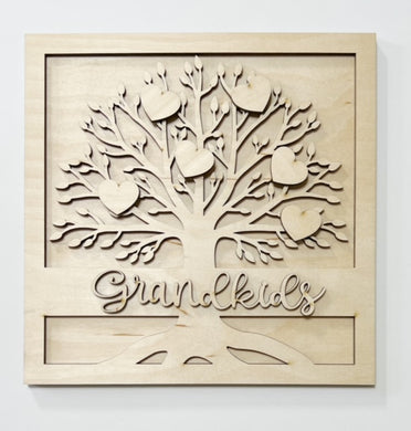 Family Tree Family Name Grandkids Hearts Sign