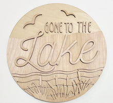 Gone To The Lake Vines and Waves Round Doorhanger