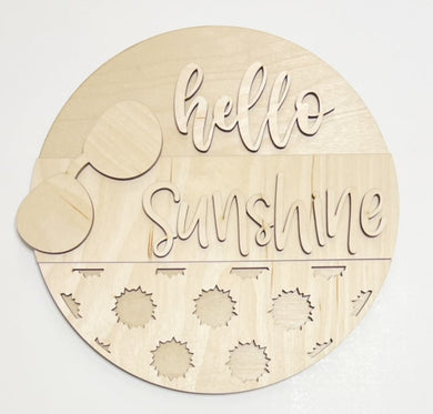 Hello Sunshine Sunglasses Sunburst Round Doorhanger