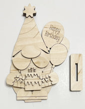 Happy Birthday Party Cake Gnome Standing Shelf Sitter