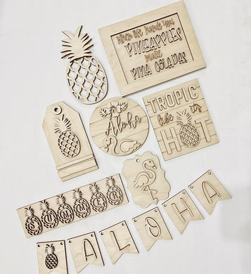 Aloha Pineapple Tiered Tray Set