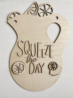 Squeeze the Day Lemonade Pitcher Doorhanger