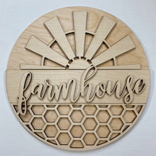 Farmhouse Chicken Wire Windmill Round Doorhanger