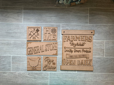 Farmer's Market Wall Collage Set