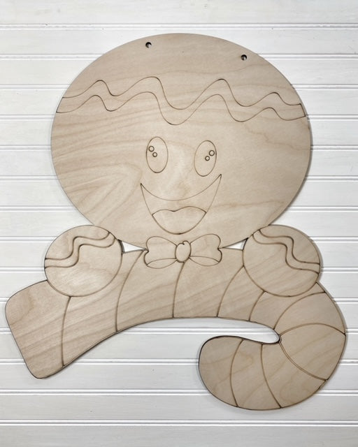 Gingerbread Man with Candy Cane Blank