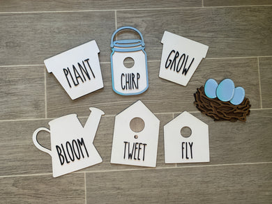 Simple Spring Tall Font Tiered Tray Set