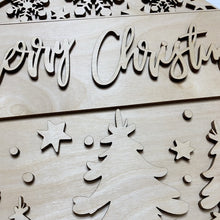 Merry Christmas with Stars Silhouette Round Doorhanger