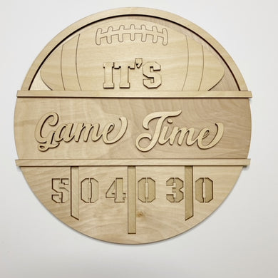 It's Game Time Football Round Doorhanger