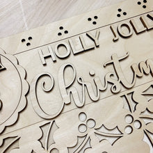 Holly Jolly Christmas Holly Round Doorhanger