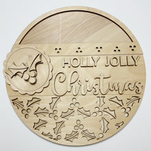 Holly Jolly Christmas Holly Round Doorhanger