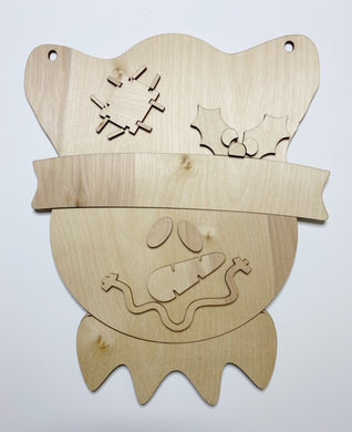 Snowman with Holly Doorhanger