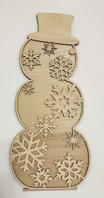 Patterned Double Layer Snowman Cutouts