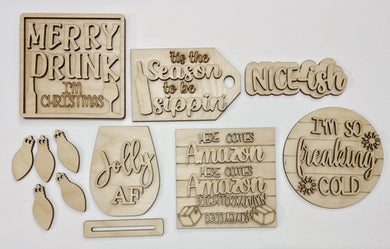 'Tis The Season To Be Sippin' Tiered Tray Set