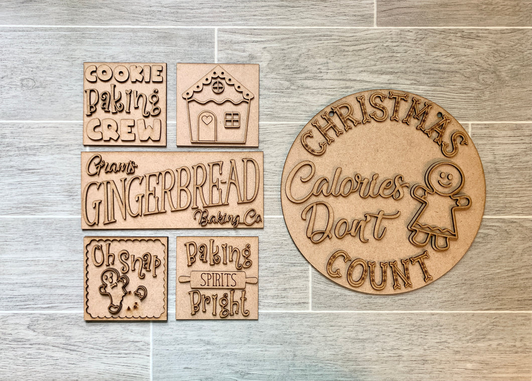 Gingerbread Christmas Wall Collage Set