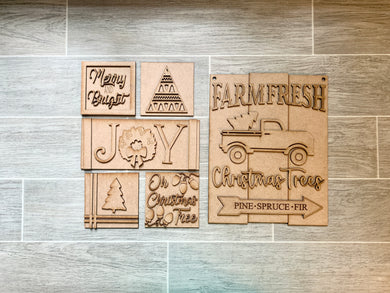 Farm Fresh Christmas Trees Wall Collage Set