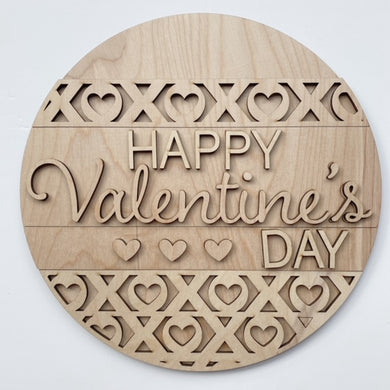 Happy Valentine's Day OXOX Valentine's Day Round Doorhanger