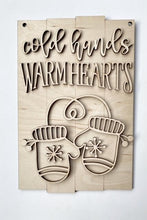 Cold Hands Warm Hearts Mittens Rectangle Doorhanger / Sign