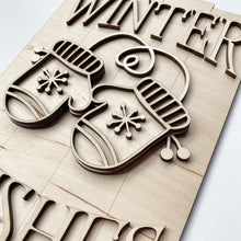 Winter Wishes Mittens Rectangle Doorhanger / Sign