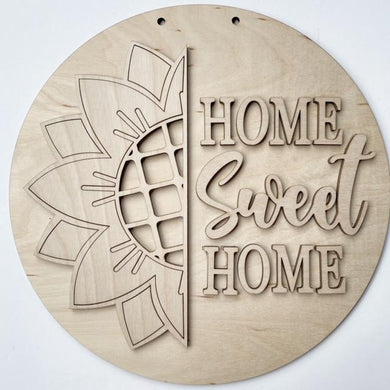 Home Sweet Home Half Sunflower Round Doorhanger