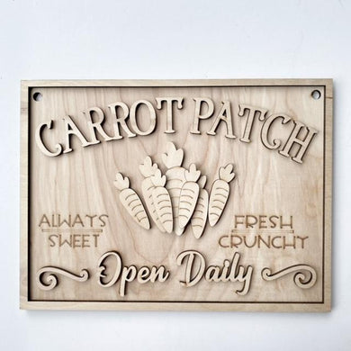 Carrot Patch Open Daily Always Sweet Fresh Crunchy Rectangle Doorhanger / Sign