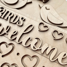 Love Birds Welcome Hearts Valentine's Day Round Doorhanger