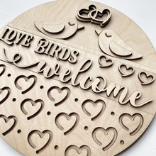 Love Birds Welcome Hearts Valentine's Day Round Doorhanger
