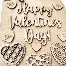 Happy Valentine's Day Mason Jar with Heart Cutouts Doorhanger / Sign